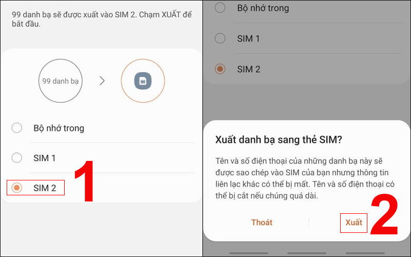 Xuất danh bạ
